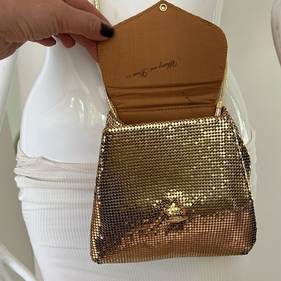 Whiting and Davis Gold Mesh Metallic Chain Envelope Shoulder Crossbody Bag - Picture 12 of 14